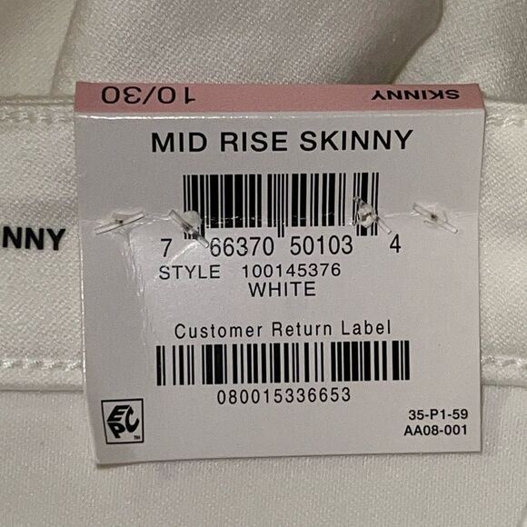 INC International Concepts White Skinny Jeans with Distressed Detailing - Picture 10 of 10